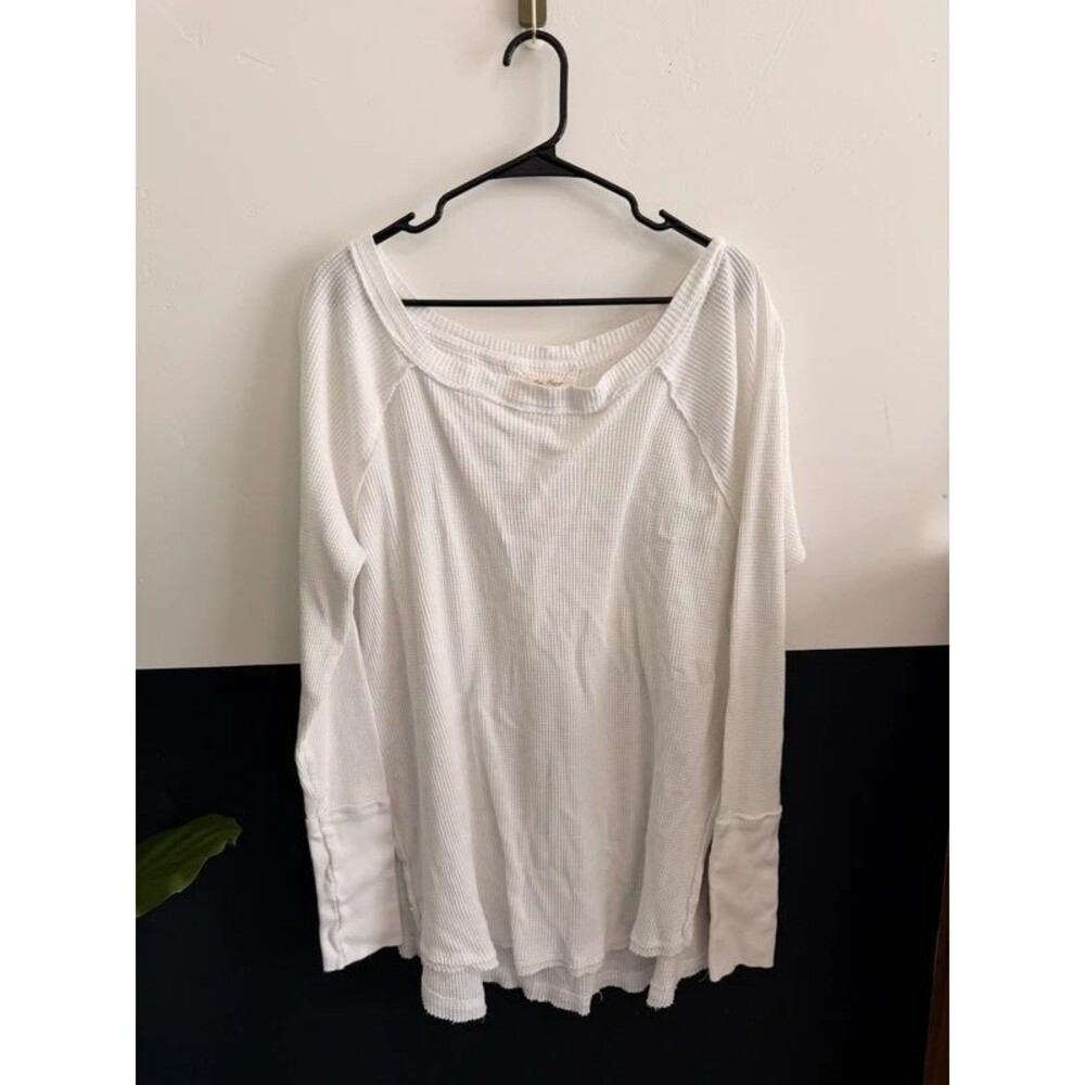Free People Size Large Waffle Knit Long Sleeve